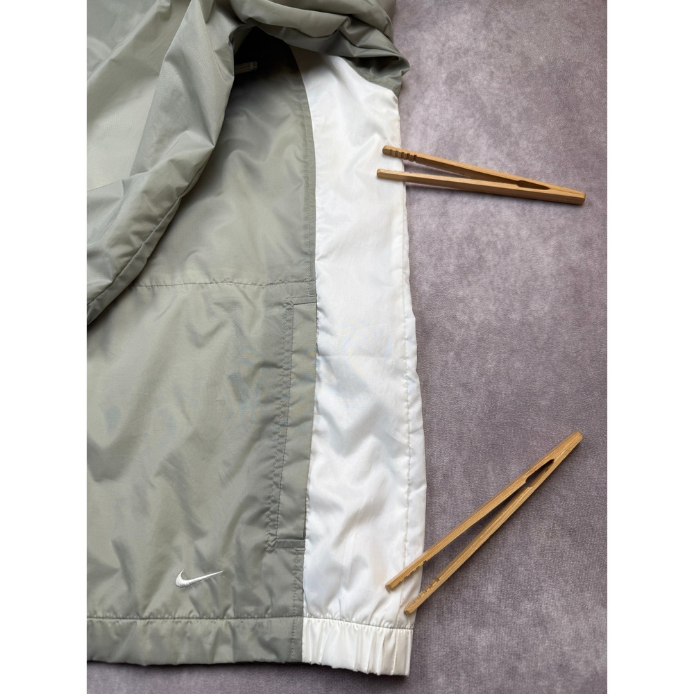 VTG Nike Windbreaker Jacket Mens XXL Gray White Full Zip Mesh Swoosh Y2K 90s - Picture 5 of 16